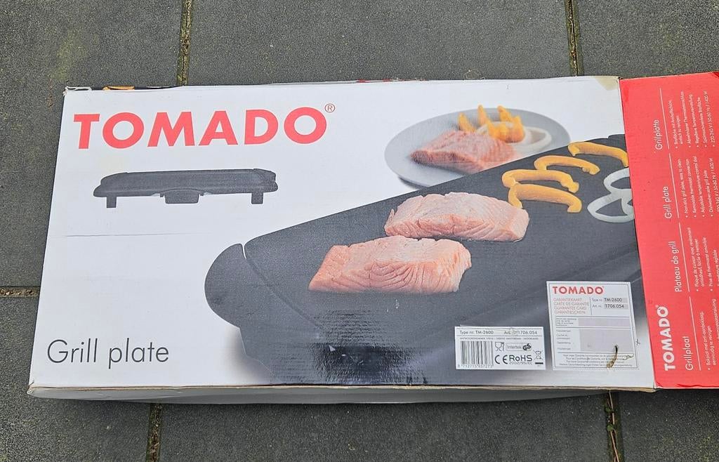 Tomado Grillplaat TM-2600, Ophalen of Verzenden, Zo goed als nieuw, Tafelgrill