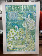 Vintage 'Delftsche Slaolie' Poster - Art Nouveau Stijl, Verzamelen, Verzenden, A1 t/m A3, Overige onderwerpen, Rechthoekig Staand