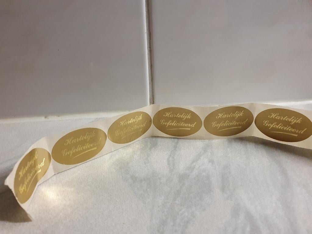 8 vintage, retro stickers, hartelijk gefeliciteerd, Ophalen of Verzenden, Nieuw