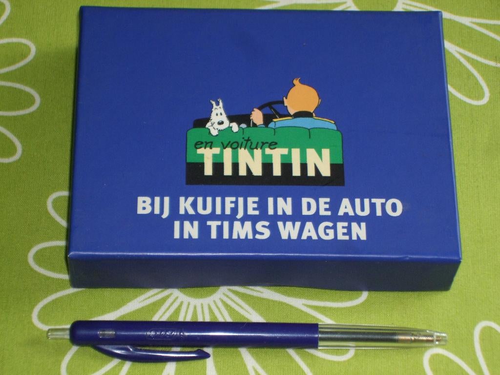 Tintin - bij Kuifje in de auto, Ophalen of Verzenden, Zo goed als nieuw, Speelkaart(en)