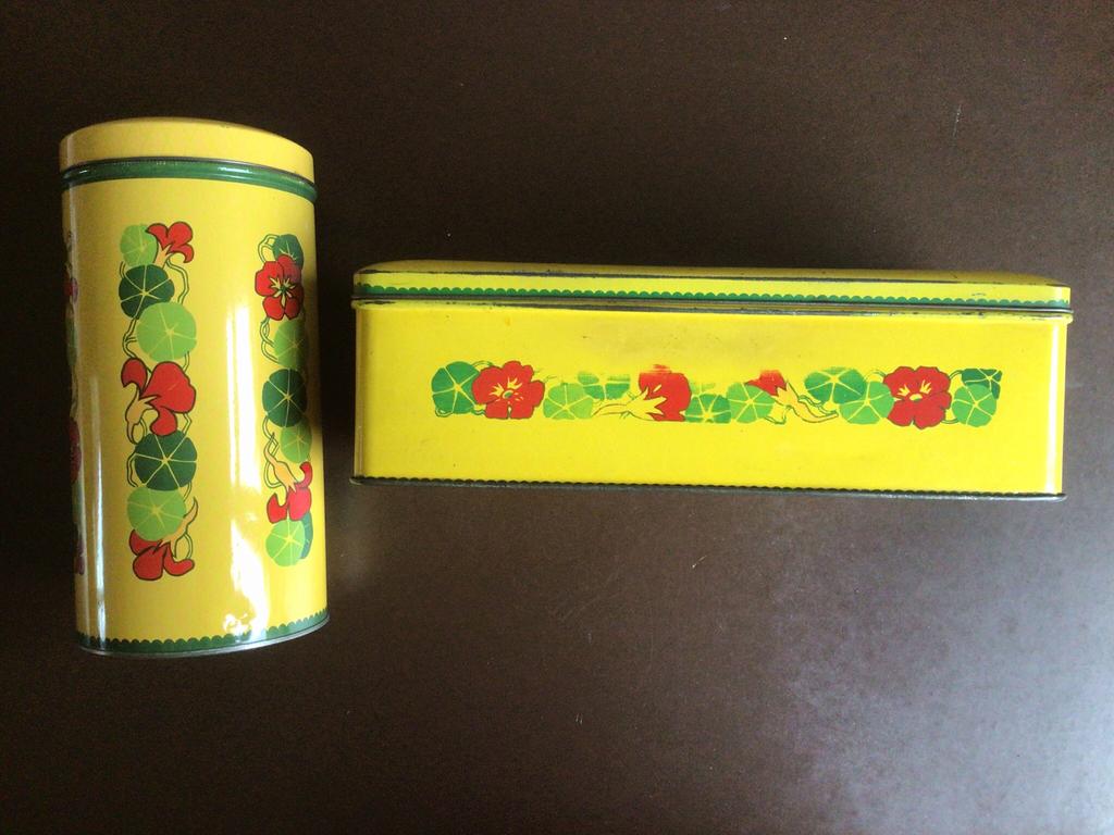 Antiek Verkade koekblik en beschuitbus., Ophalen, Zo goed als nieuw, Koek(jes), Verkade