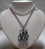 Zilveren jasseron ketting met schip hanger nr.1762
