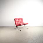 2x Knoll Barcelona Fauteuil Rood Leer – Chroom