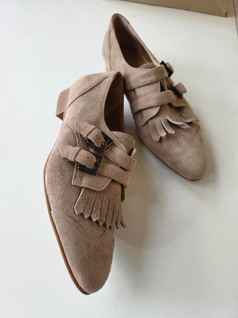 Marcos Nalini loafers schoentjes 38 suède nieuw beige taupe, Nieuw, Marcos Nalini, Ophalen of Verzenden, Instappers