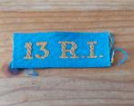 Naamlint 13 Regiment Infanterie, Ophalen of Verzenden, Landmacht, Nederland, Embleem of Badge