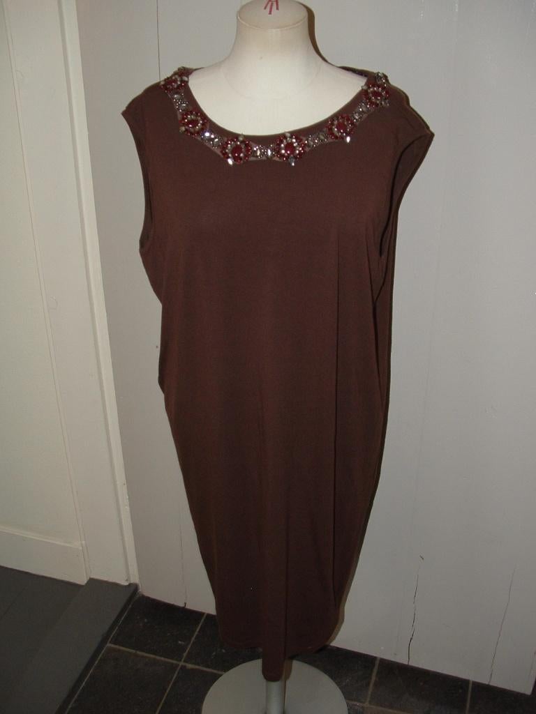 Simona Barbieri Twin-Set stretchjurk jurk maat M ( 38/40), Bruin, Ophalen of Verzenden, Zo goed als nieuw, Boven de knie