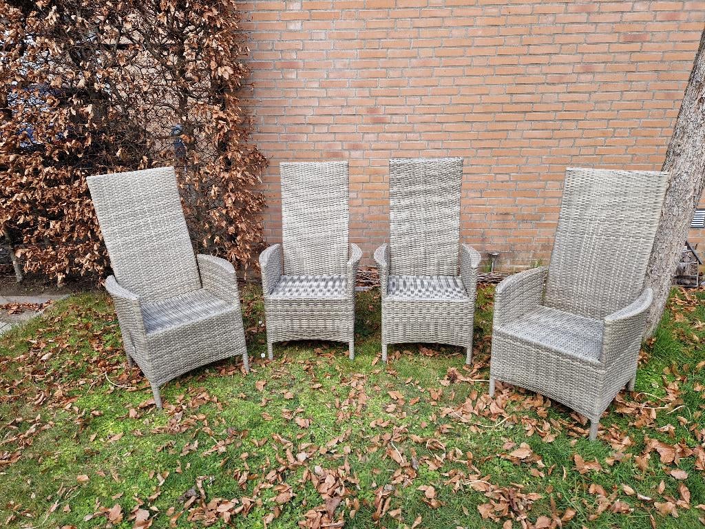 Wicker gevlochten tuinstoelen, Ophalen, Gebruikt, Wicker, Verstelbaar