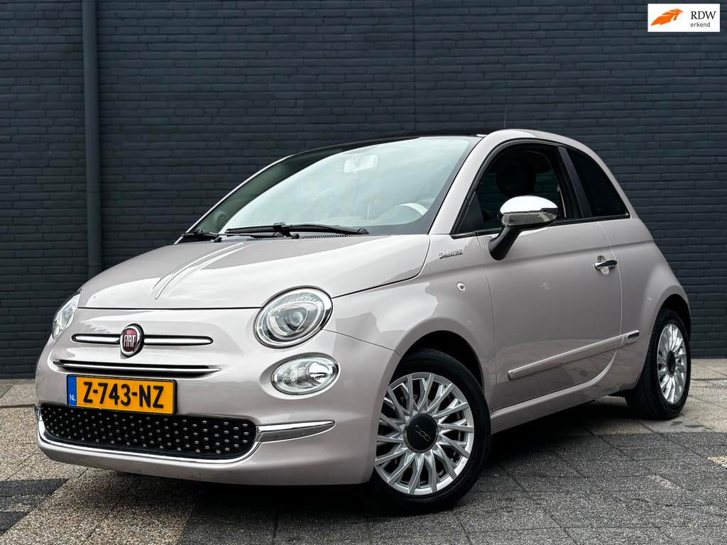 Fiat 500 1.0 Hybrid Dolcevita | Panoramadak | Zwart & Beige, Voorwielaandrijving, Euro 6, Met garantie (alle), 4 stoelen