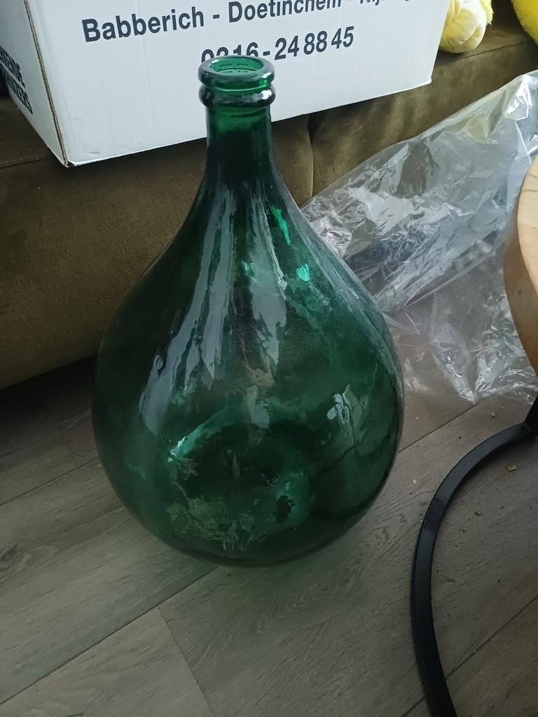 Grote groene bolvaas - decoratieve glazen fles, Ophalen