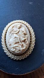 St Joris en de draak antieke Parijse broche vroeg kunststof, Ophalen of Verzenden, Overige materialen, Broche