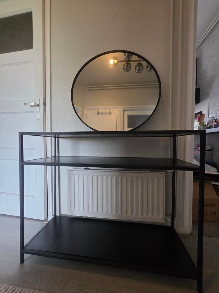 Sidetable met spiegel, Ophalen of Verzenden, 25 tot 50 cm, Rechthoekig, 100 tot 150 cm