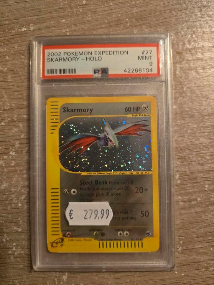 Pokémon Skarmory Holo 2002 Expedition PSA 9 Mint, Hobby en Vrije tijd, Verzamelkaartspellen | Pokémon, Zo goed als nieuw, Losse kaart
