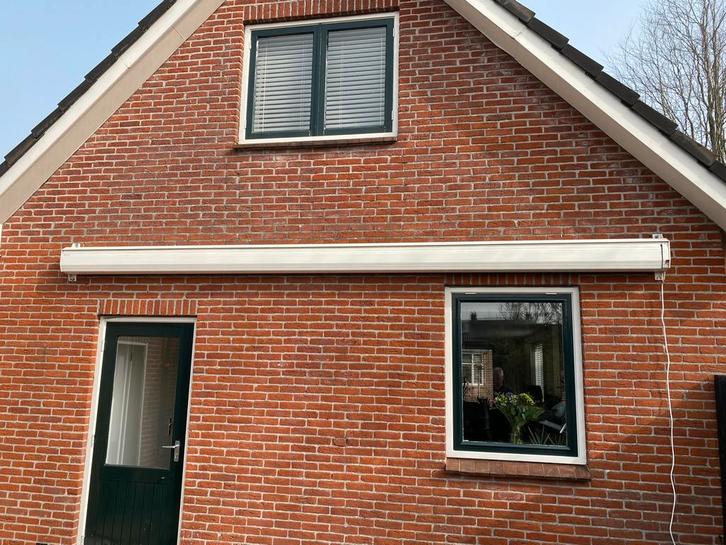 Knikarmscherm, Tuin en Terras, Zonneschermen, Gebruikt, Knikarmscherm, 150 tot 300 cm, 250 cm tot 450 cm, Elektrisch, Ophalen