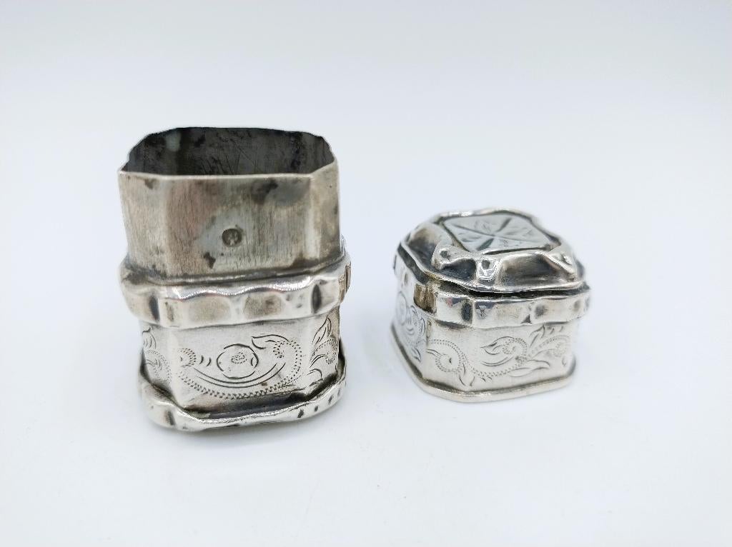 Zilveren lodereindoosje, C.H. Cammans, Leeuwarden, 1874, Verzenden, Zilver
