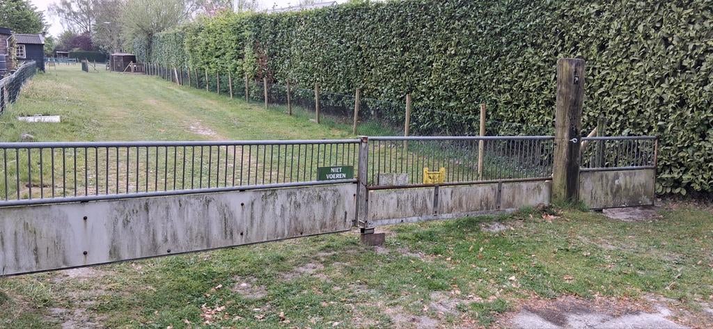 Landhek zeer zwaar gegalvaniseerd en trespa, Ophalen, IJzer, Tuinhek