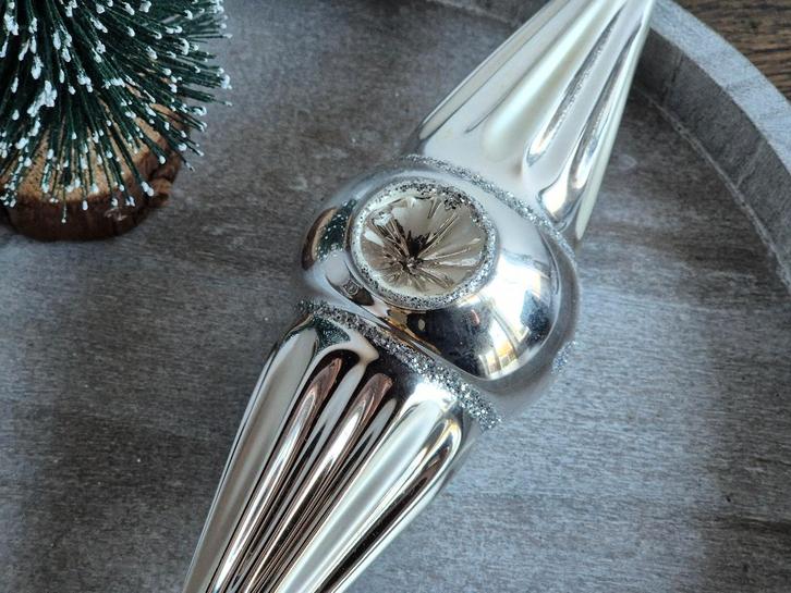 Vintage deuk kerstbal groot zilver 425, Diversen, Kerst, Gebruikt, Ophalen of Verzenden