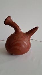 Spaanse traditionele porron wijnkaraf in terracotta motieven, Ophalen of Verzenden