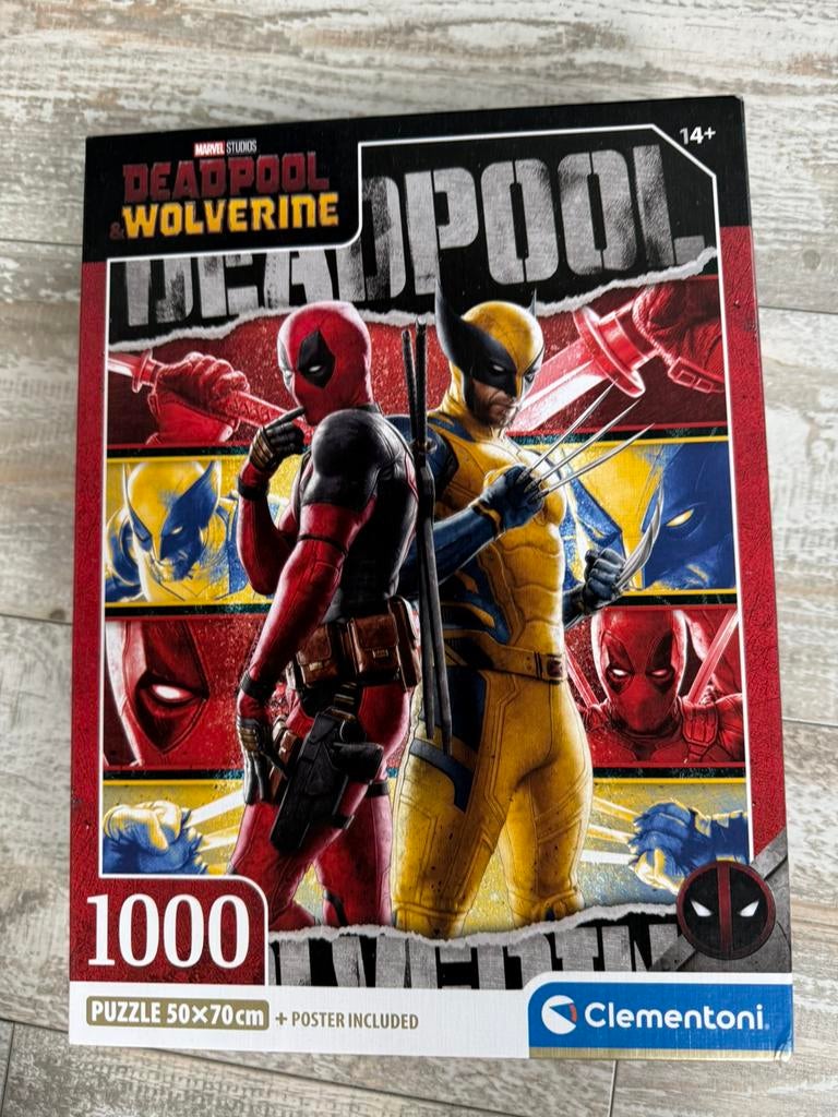 Deathpool/wolverine puzzel 1000 stukjes, Ophalen of Verzenden, 500 t/m 1500 stukjes, Zo goed als nieuw, Legpuzzel