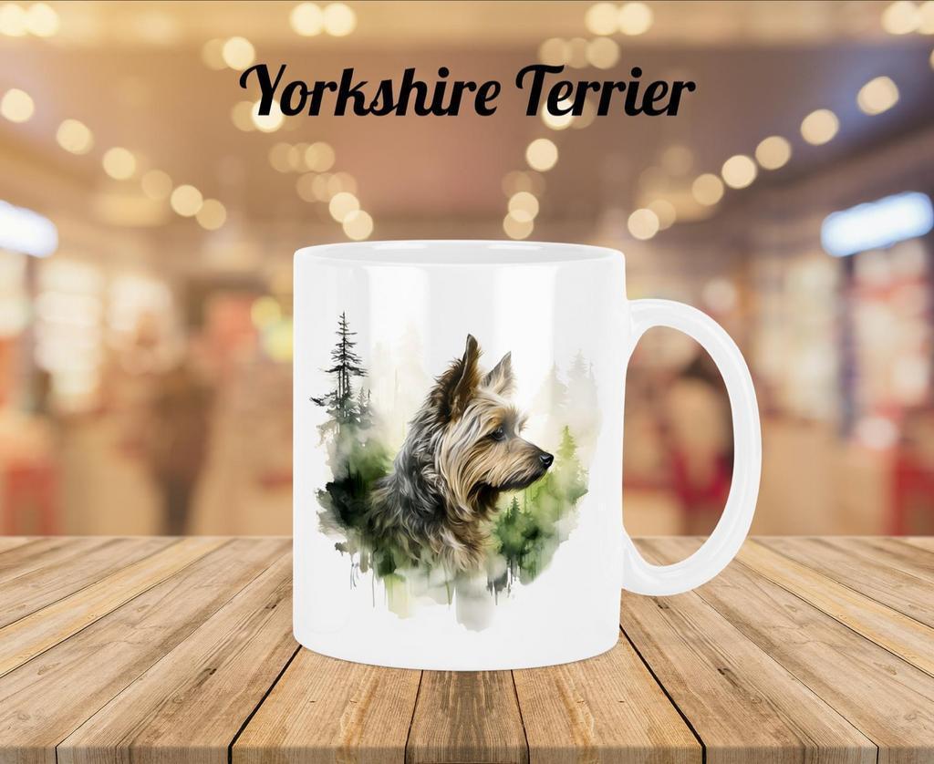 Yorkshire Terrier profiel mok, Verzenden, Zo goed als nieuw, Overige stijlen, Kop(pen) en/of Schotel(s)