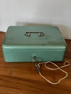 vintage geldkistje - metaal, Ophalen of Verzenden