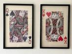 Unieke Wandkunst: Koning & Koningin Speelkaarten, Ophalen, Minder dan 50 cm, 50 tot 75 cm, Print