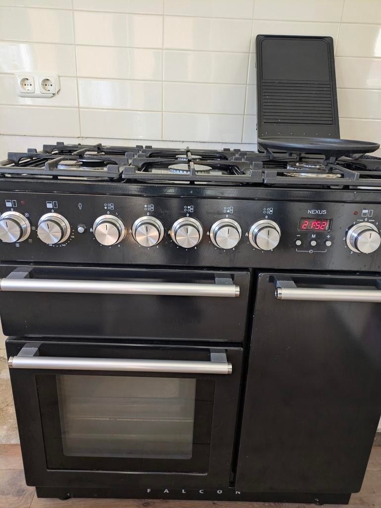 Falcon Nexus gasfornuis, 5 pits, 2 ovens, grill, wokhouder, Ophalen, 60 cm of meer, Gas, Vrijstaand
