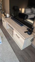 Moderne TV-kast Houtlook blanken eiken, Ophalen, 150 tot 200 cm, Zo goed als nieuw, Minder dan 100 cm