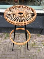 Dirk van Sliedrecht - Rohe - Rotan Barkruk - Vintage, Ophalen, O, Met voetsteun, Riet