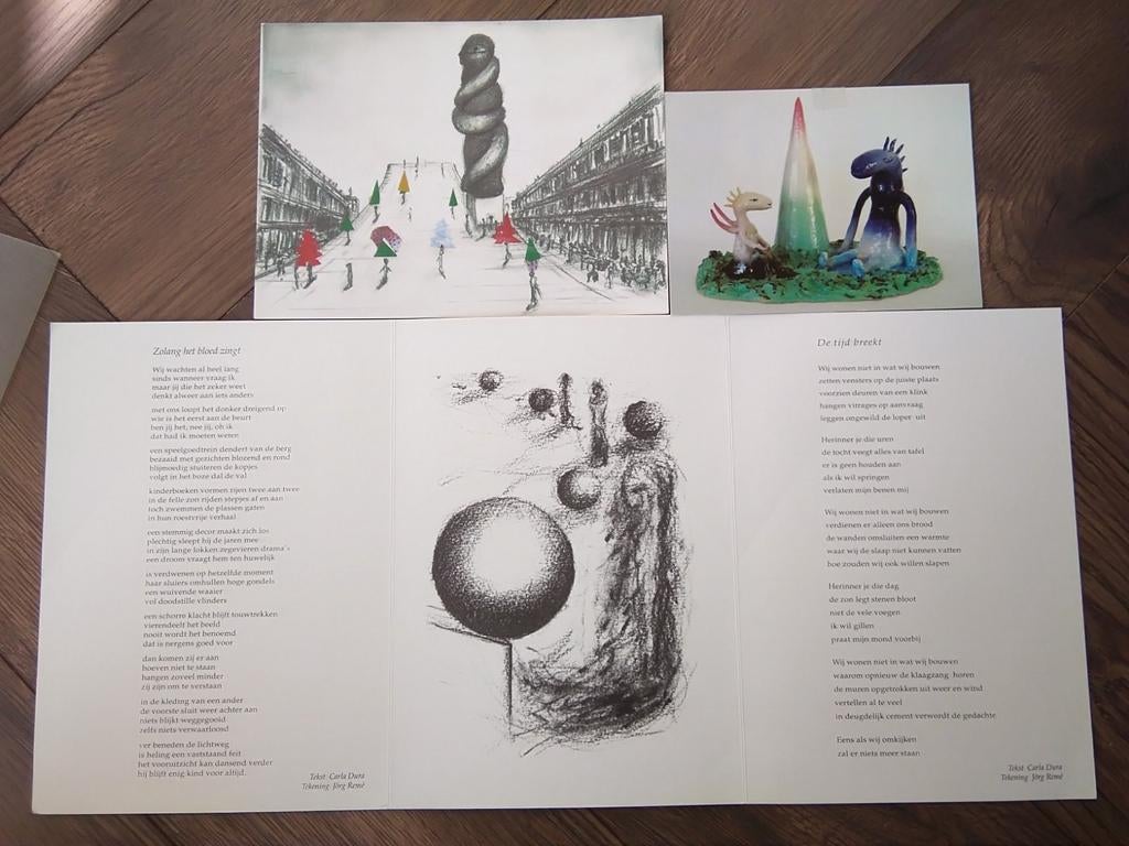 Jorg Reme prent plus 2 kaarten Handgesigneerd, Ophalen of Verzenden