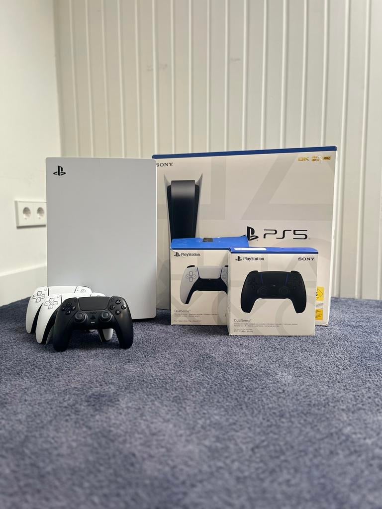 Ps5 Disc Edition+ 3 Controllers - Topstaat, Spelcomputers en Games, Spelcomputers | Sony PlayStation 5, Ophalen of Verzenden, Zo goed als nieuw
