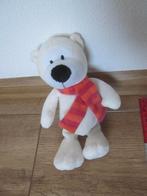 Bergland wit pluche ijsbeer oranje - rood gestreepte sjaal, Ophalen of Verzenden, Nieuw, Beer