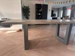 Eettafel 2.20 x 1.00 stalen U-poten, Huis en Inrichting, Tafels | Eettafels, Ophalen, 200 cm of meer, 50 tot 100 cm, Zo goed als nieuw