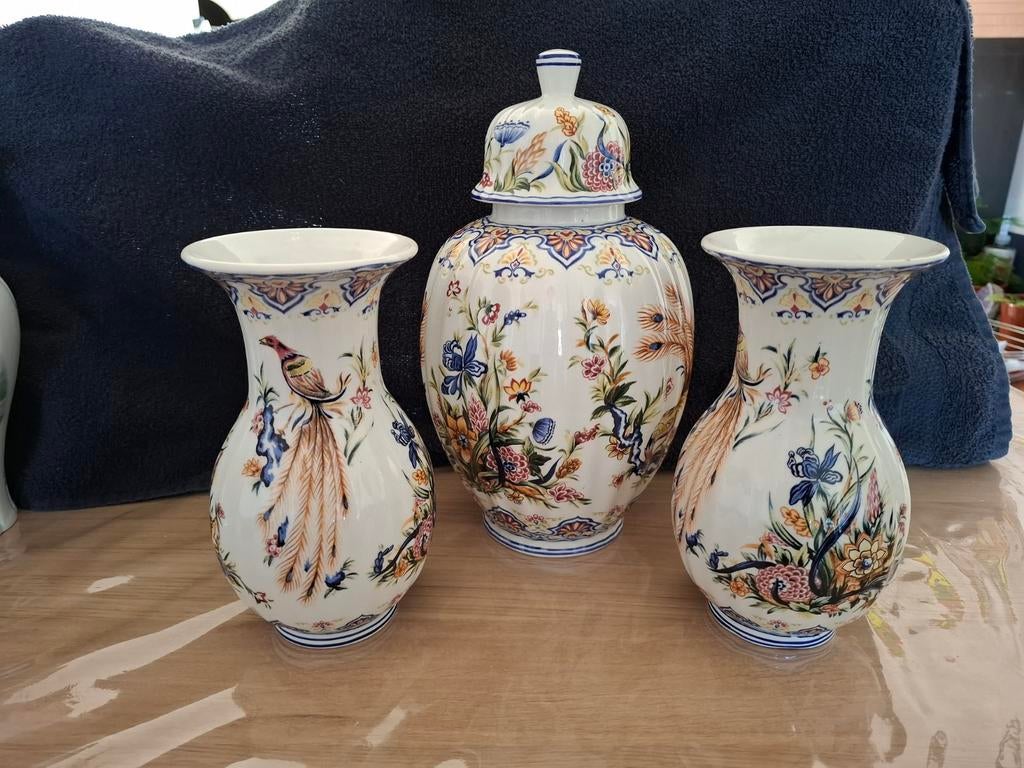 Prachtige 3-delige Boch Frères Keramis vazenset, Antiek en Kunst, Ophalen of Verzenden