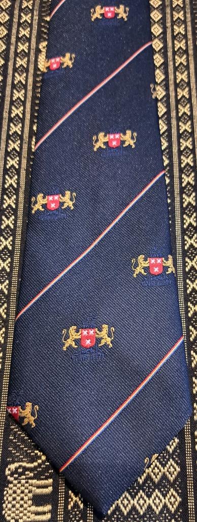 Breda Gemeente wapen stropdas rood-geel-blauw gestreept, Ophalen of Verzenden, Nieuw, Blauw