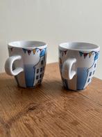 Set van 2 Douwe Egberts Senseo mokken grachtenpandjes, Huis en Inrichting, Keramiek, Ophalen of Verzenden, Zo goed als nieuw, Overige stijlen