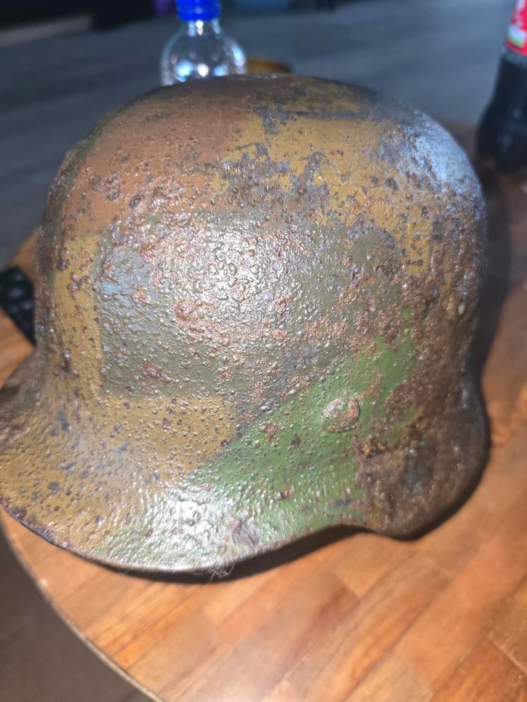 Camo wehrmacht helm, Ophalen of Verzenden, Duitsland, Helm of Baret