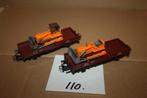 110: twee marklin platte wagons met bulldozers, Wisselstroom, Gebruikt, Wagon, Ophalen of Verzenden