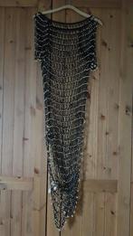 Gehaakte jurk met goudkleurige kraaltjes, maat S, Zwart, Ophalen of Verzenden, Maat 36 (S), Gedragen