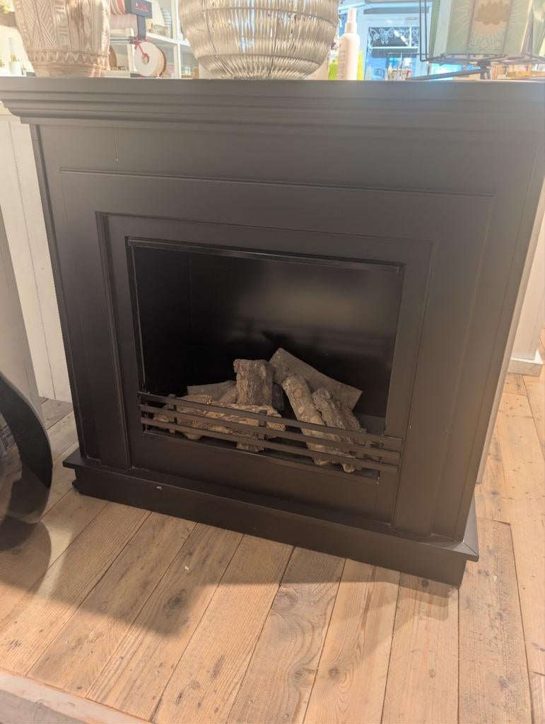 Zwarte sfeerhaard voor kaarsen, Huis en Inrichting, Haarden, Ophalen, Vrijstaande haard, Gelhaard