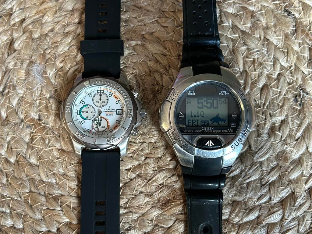 Festina chronograag en Citizen Promaster, Sieraden, Tassen en Uiterlijk, Horloges | Heren, Ophalen of Verzenden, Staal