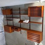 Poul Cadovius Teak Modulair Wandsysteem — 4 Kolommen, Met deur(en), Teakhout, 300 cm of meer, Ophalen of Verzenden