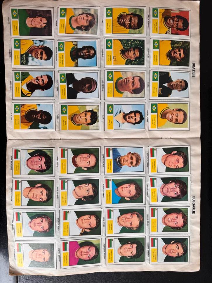 Voetbalplaatjes WK 1974 - Brazilië, Bulgarije, West-Duitslan, Verzamelen, Sportartikelen en Voetbal, Gebruikt, Poster, Plaatje of Sticker