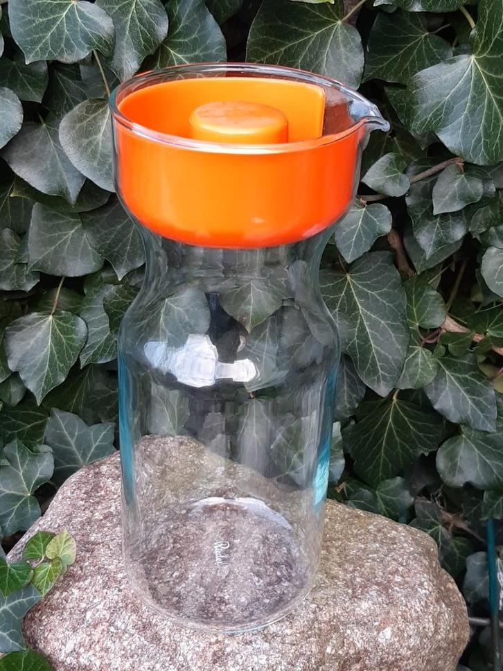 Vintage/retro oranje sap/water kan glas Riedel Pyrex France, Huis en Inrichting, Keuken | Keukenbenodigdheden, Ophalen of Verzenden