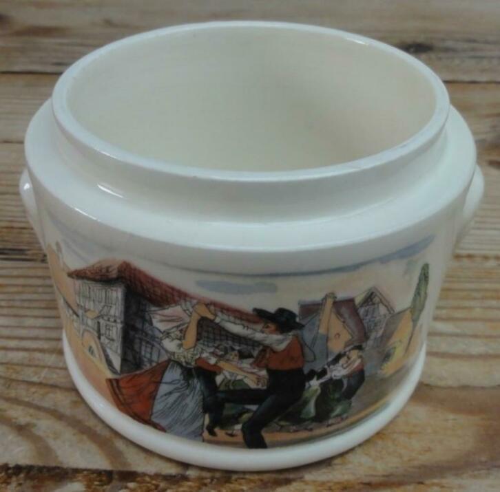 Frans Foie Gras potje Sarreguemines Obernai, mannenhoofdjes, Antiek en Kunst, Curiosa en Brocante, Ophalen of Verzenden