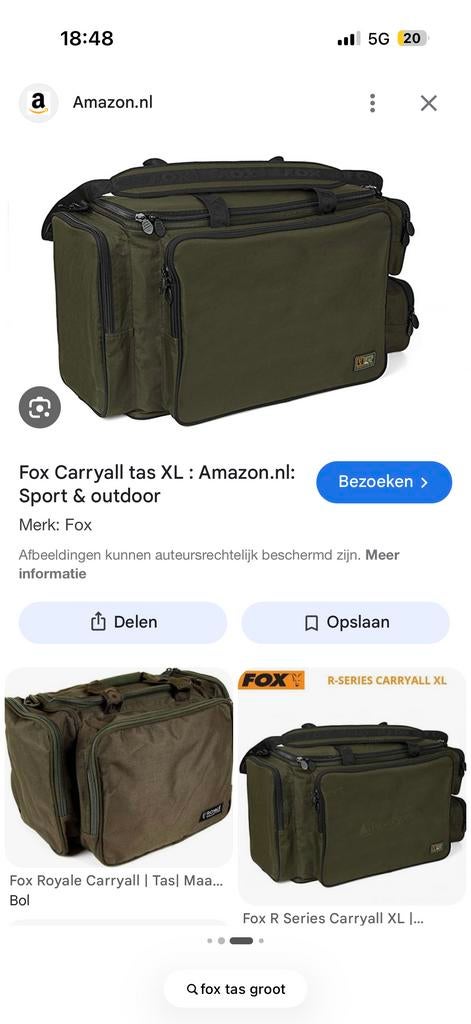 Fox Carryall tas XL, Ophalen of Verzenden, Gebruikt, Koffer of Tas