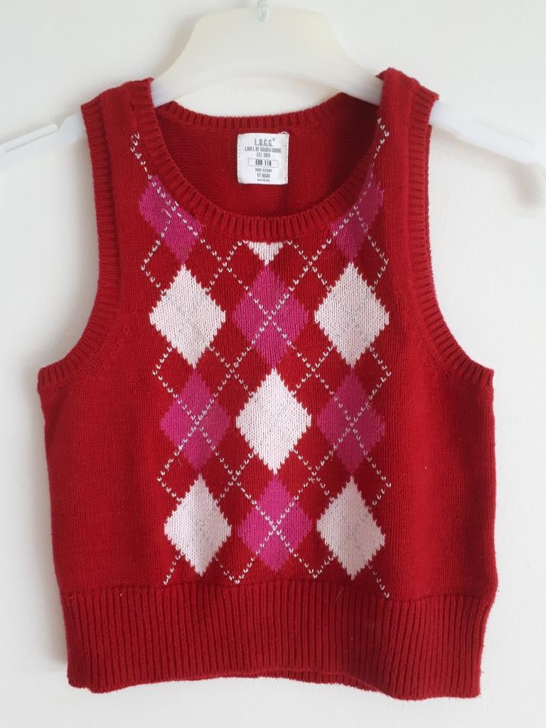 Rode, geruite spencer, Ophalen of Verzenden, Zo goed als nieuw, Meisje, Trui of Vest