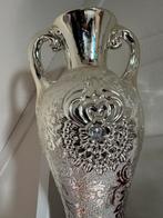 Decoratieve Zilverkleurige Vaas met Handvatten, Ophalen of Verzenden