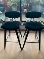 Set WOOOD barkrukken model Senn met fluwelen kussen €85,00, Ophalen, 60 tot 90 cm, Zo goed als nieuw, Hout