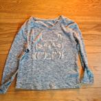 Dunne blauw gemêleerde trui met een poes in leestekens, Kinderen en Baby's, Kinderkleding | Maat 122, Ophalen of Verzenden, Gebruikt