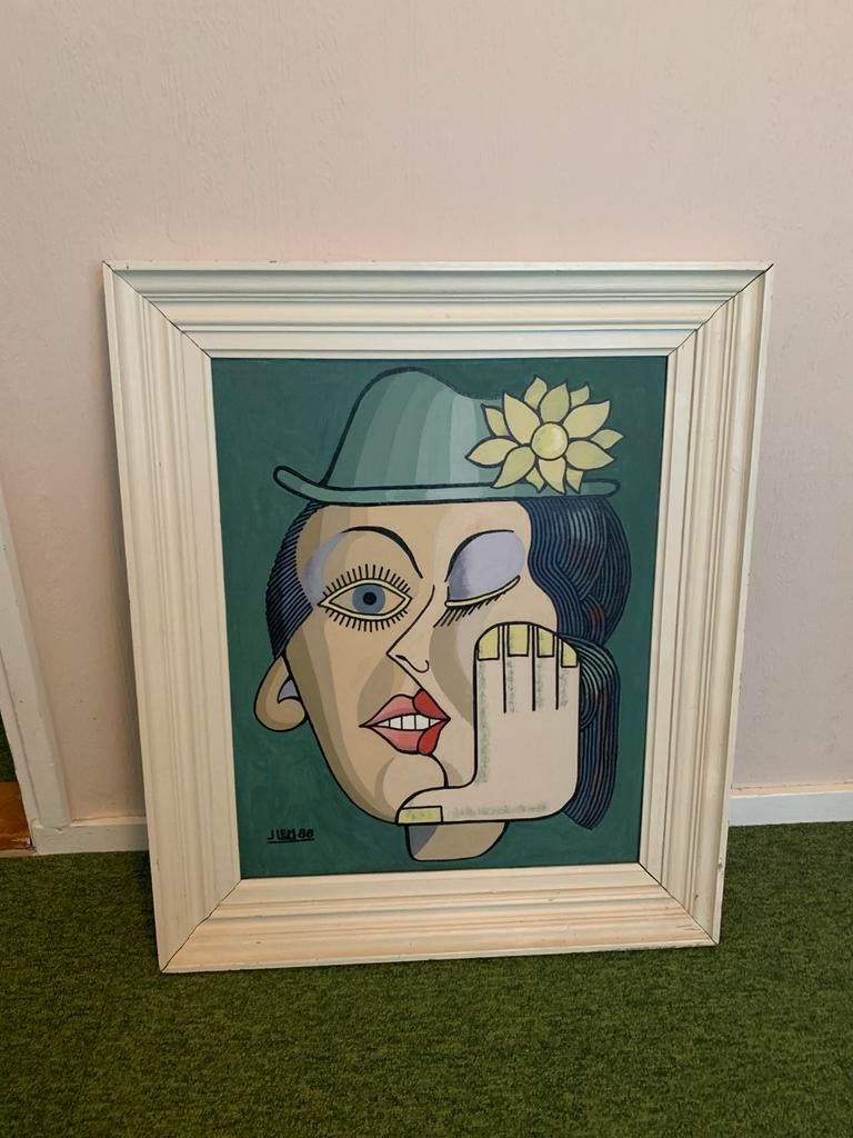 Schilderij J. Lem 1988, Ophalen of Verzenden